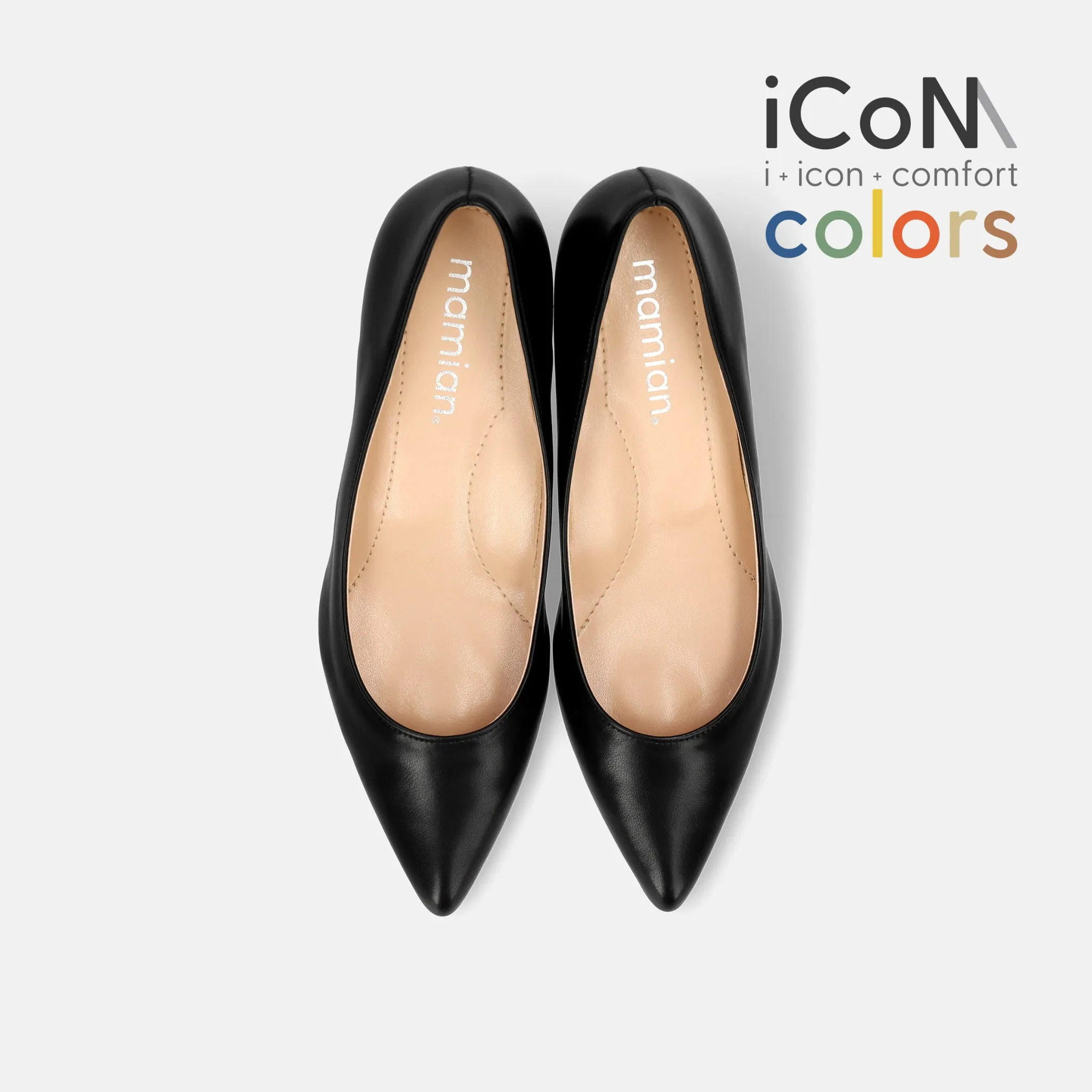 10% OFF: 2024SS: iCoN COLORS: Pointed Toe Smooth Pumps (C57173) Black