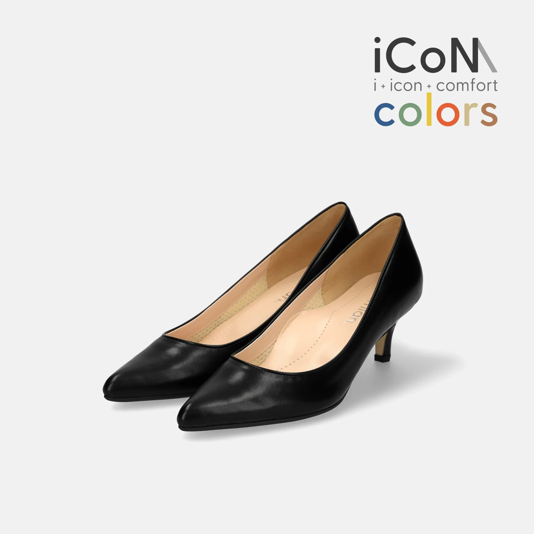 10% OFF: 2024SS: iCoN COLORS: Pointed Toe Smooth Pumps (C57173) Black