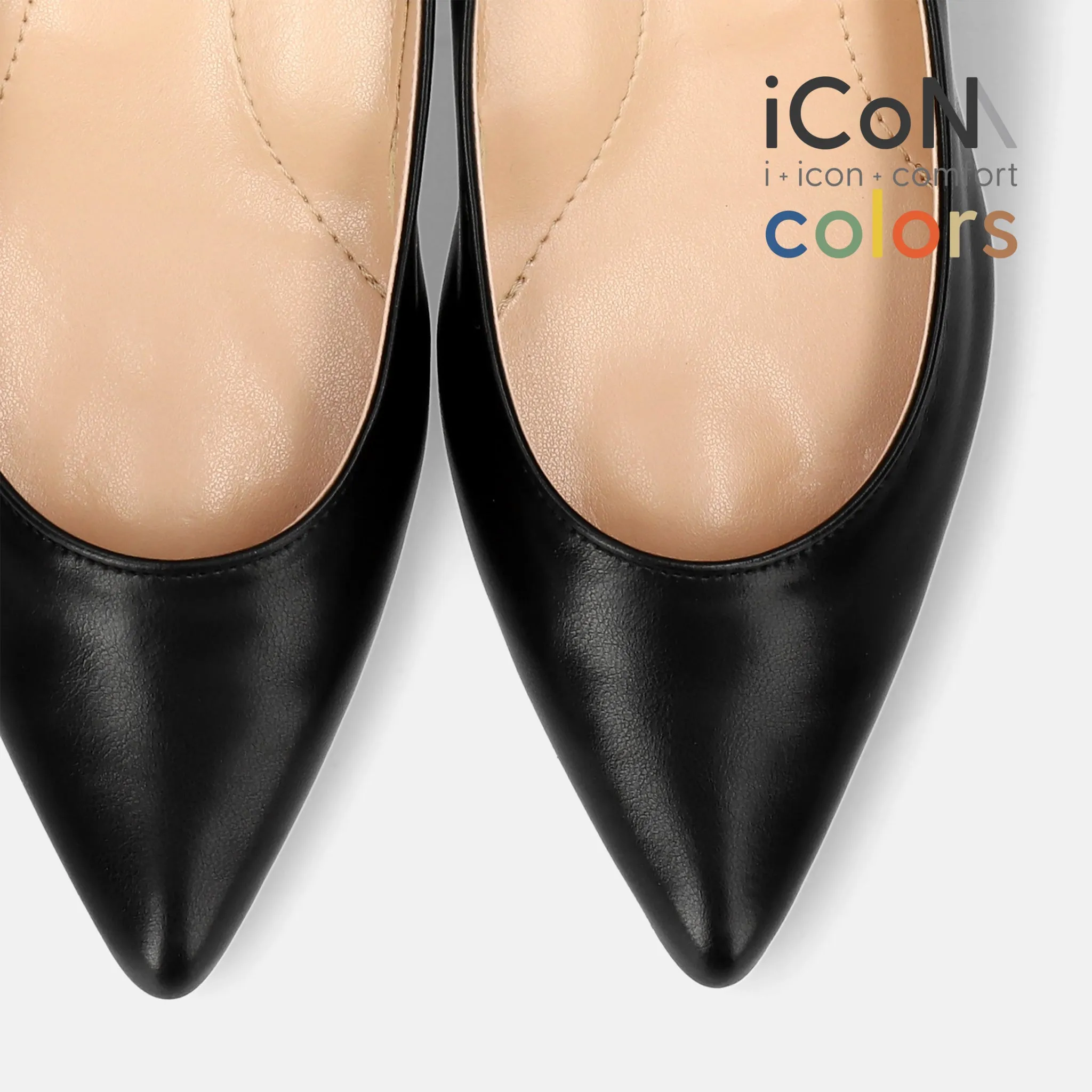 10% OFF: 2024SS: iCoN COLORS: Pointed Toe Smooth Pumps (C57173) Black