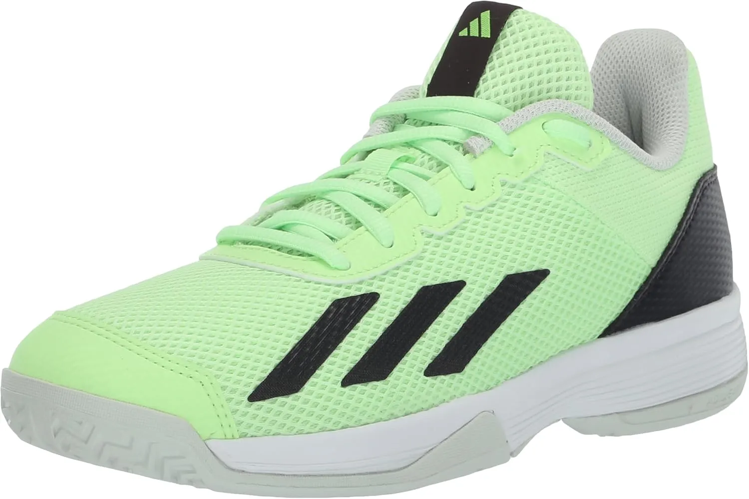 adidas Court Flash Sneaker, Green Spark/Aurora Black/Lucid Lemon, 7 US Unisex Big Kid