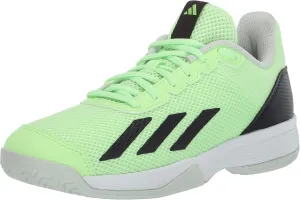 adidas Court Flash Sneaker, Green Spark/Aurora Black/Lucid Lemon, 7 US Unisex Big Kid