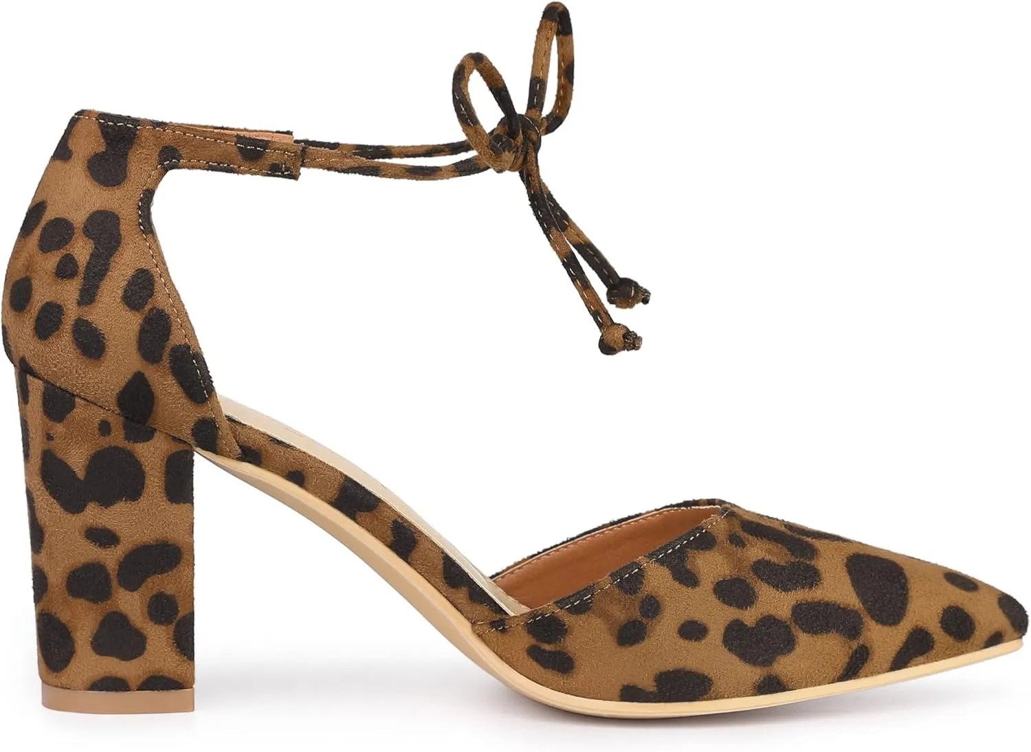 Allegra K Women's Ankle Tie Point Toe Dress Pumps