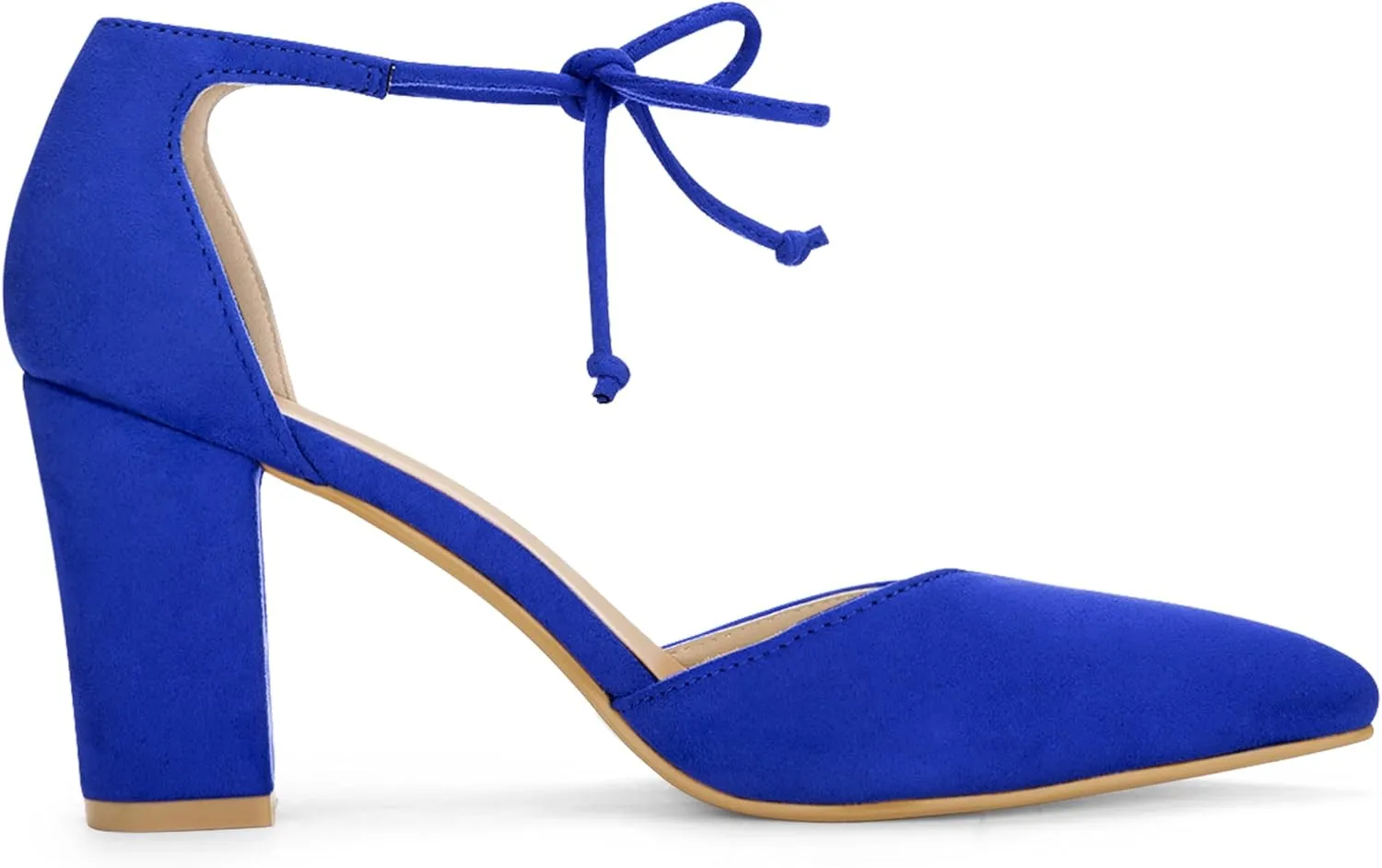 Allegra K Women's Ankle Tie Point Toe Dress Pumps
