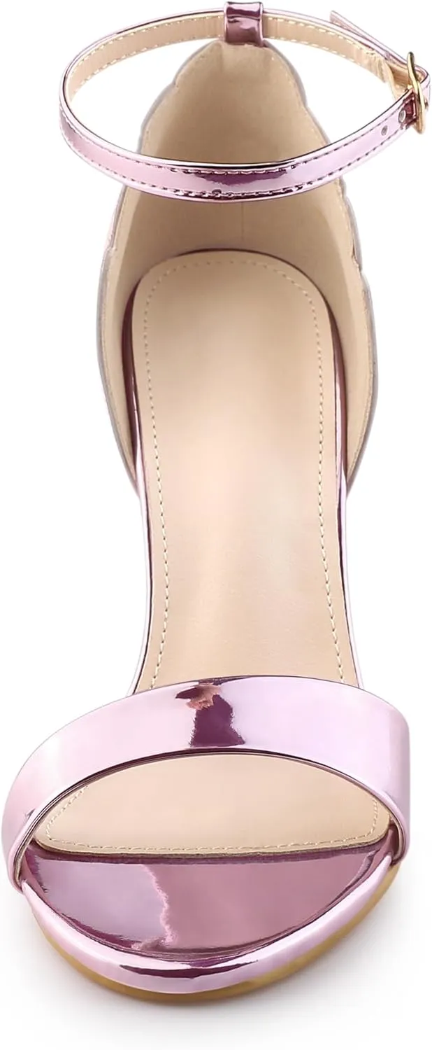 Allegra K Women's Butterfly Heels Metallic Stiletto Heel Sandals