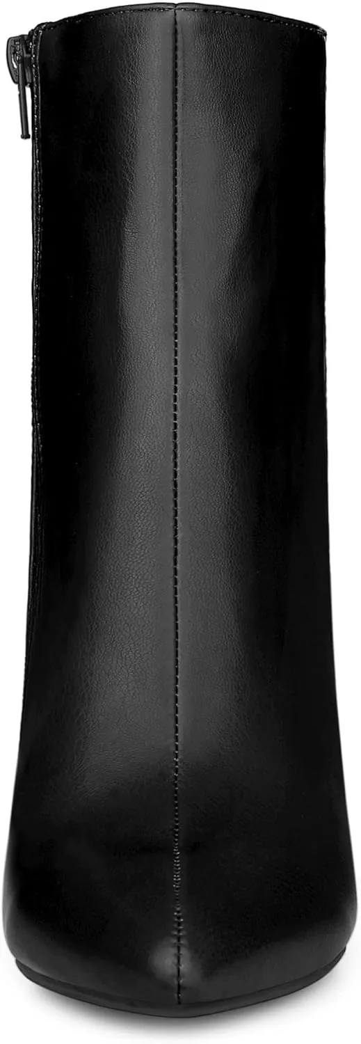 Allegra K Women's Chunky Heels Pointed Toe Ankle Boots