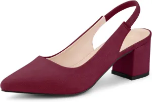 Allegra K Women's Pointed Toe Block Heel Pumps Slingback Heels