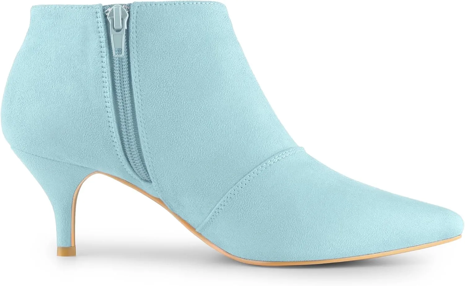 Allegra K Women's Pointed Toe Kitten Heel Cutout Ankle Boots