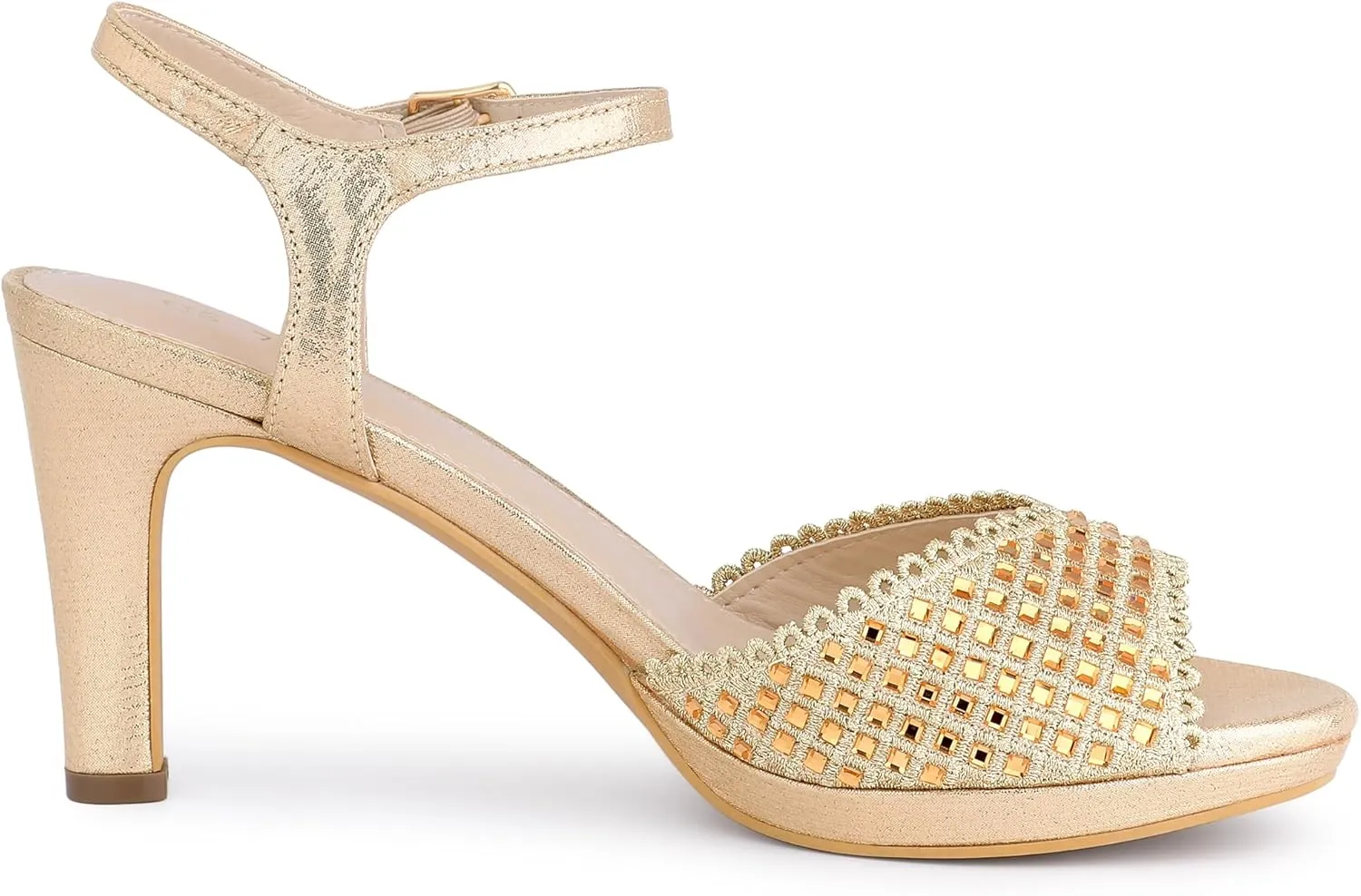 Allegra K Women's Sparkly Rhinestone Heels Slingback Stiletto Heel Sandals