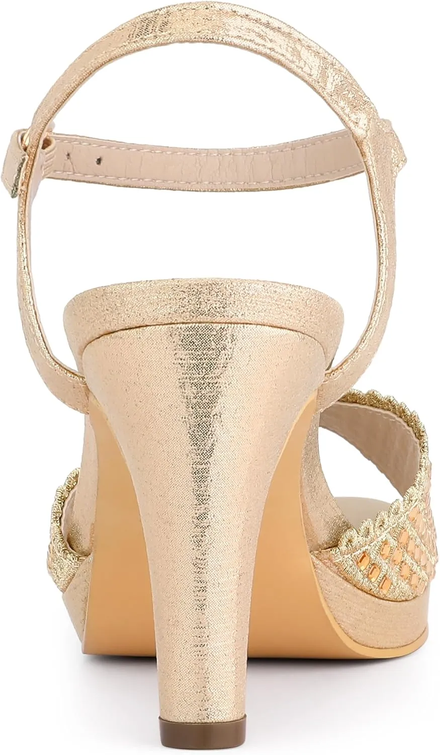 Allegra K Women's Sparkly Rhinestone Heels Slingback Stiletto Heel Sandals