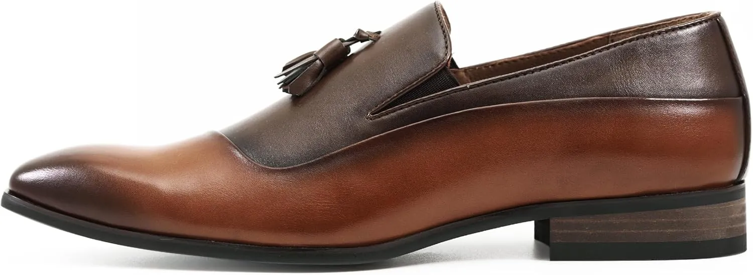 Amali Men’s Slip-On Shoes with Metal Bit Dress Shoes for Men Formal Loafers for Men Smoking Tuxedo Shoes