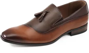 Amali Men’s Slip-On Shoes with Metal Bit Dress Shoes for Men Formal Loafers for Men Smoking Tuxedo Shoes