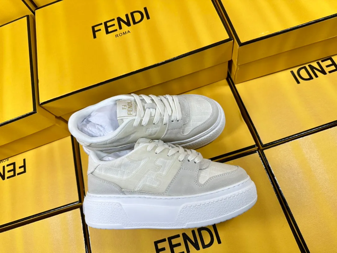 AND WHITE FENDI High-performance Large variety FENDI THICK-SOLDED IN SNEAKER SUEDE FABRIC MONOGRAM