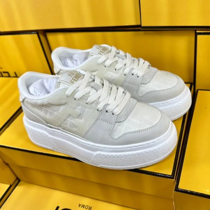 AND WHITE FENDI High-performance Large variety FENDI THICK-SOLDED IN SNEAKER SUEDE FABRIC MONOGRAM