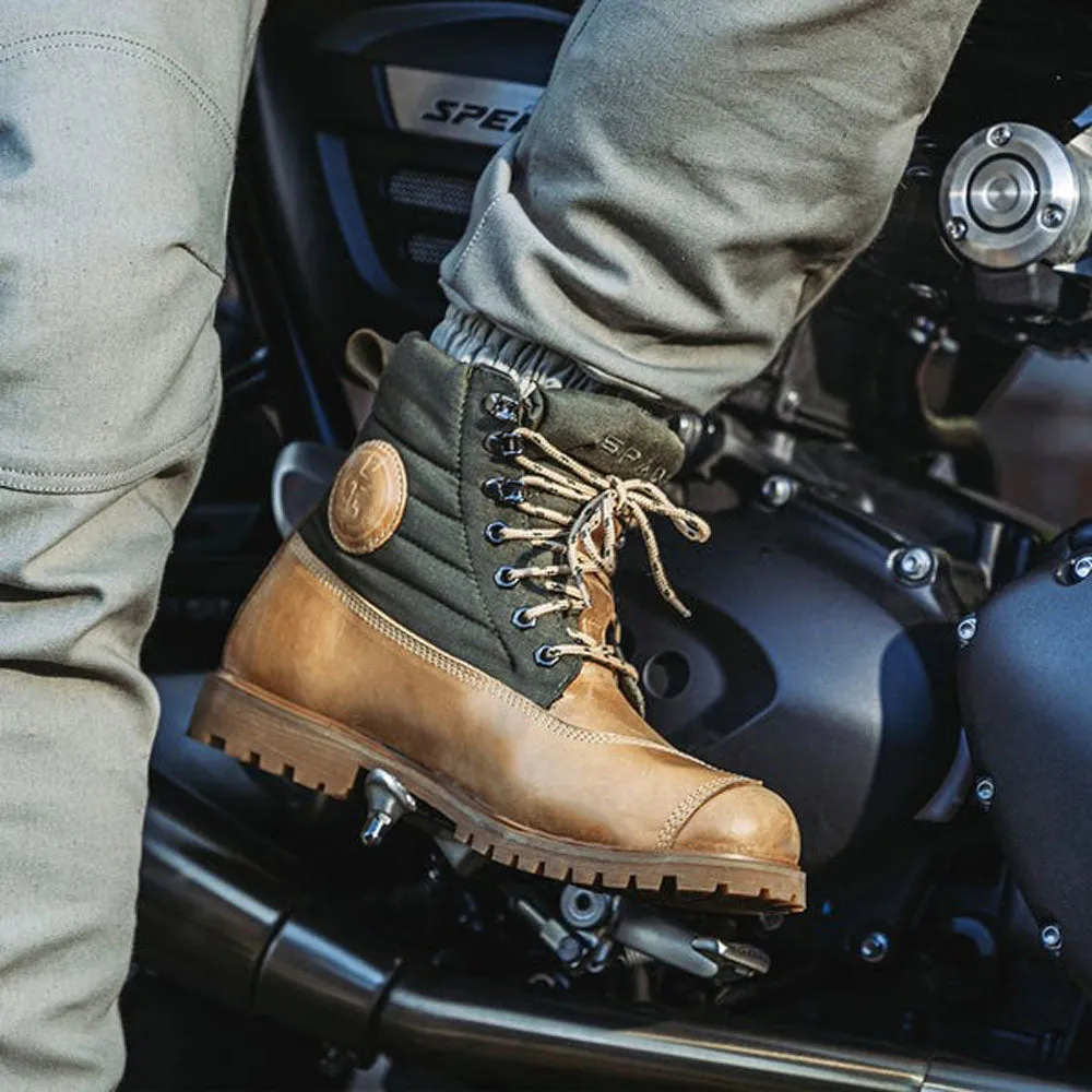 Anvil Olive Green & Wheat Motorcycle Boots