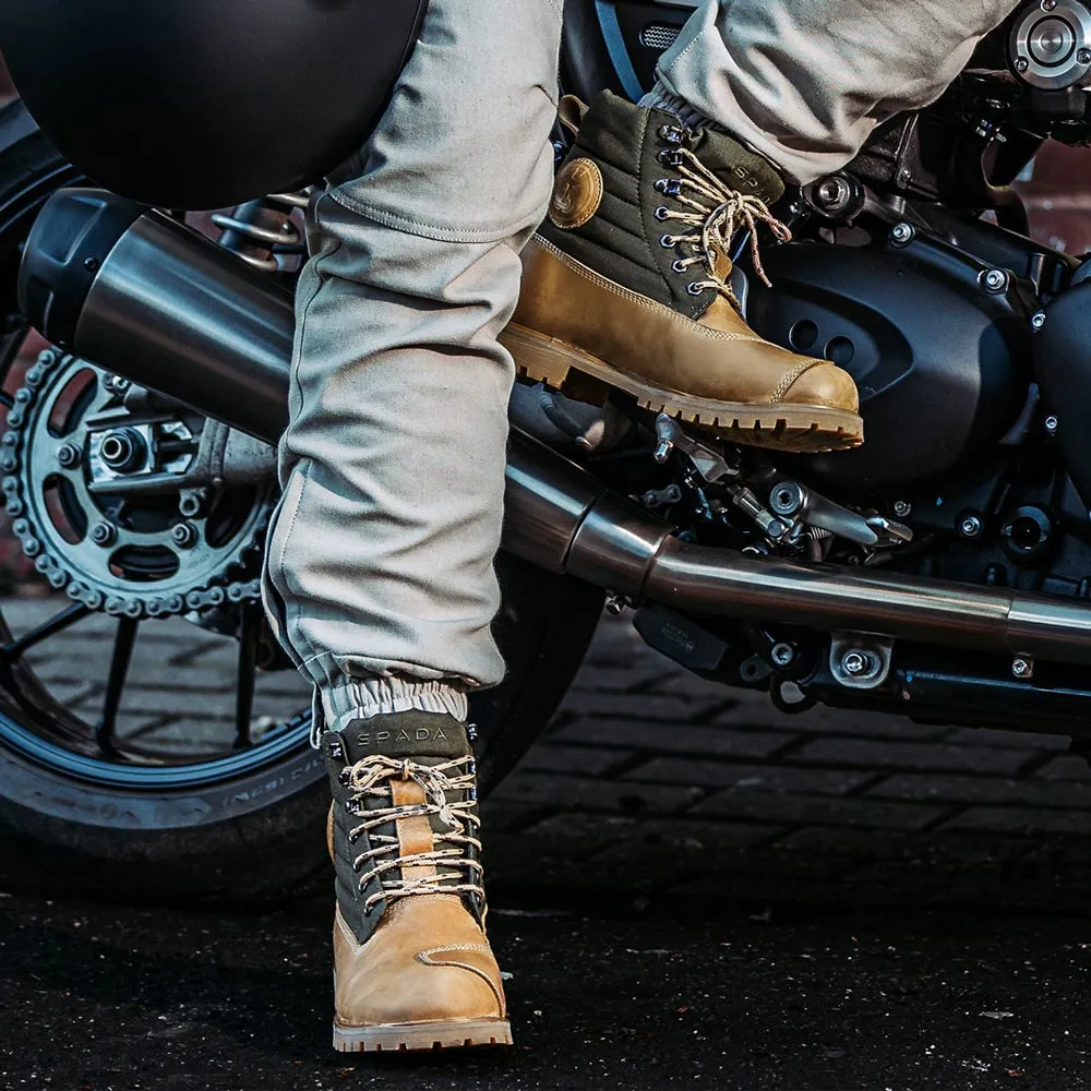 Anvil Olive Green & Wheat Motorcycle Boots