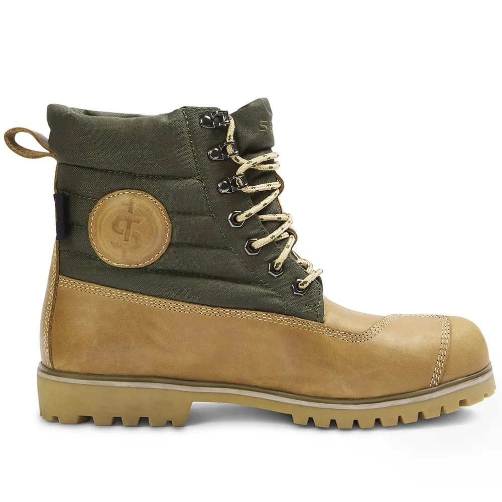 Anvil Olive Green & Wheat Motorcycle Boots