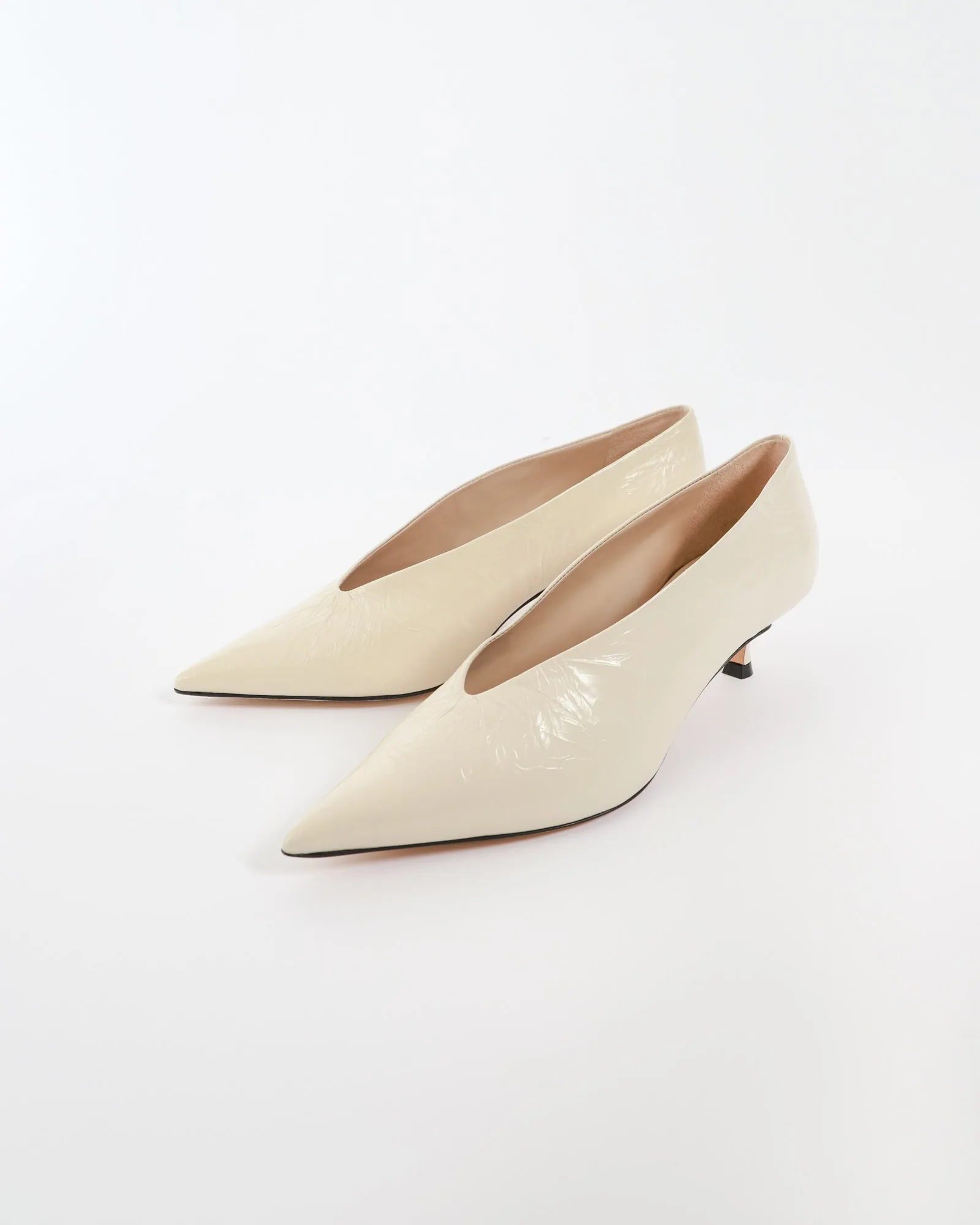 Babouche Kitten Heel Naplack Leather