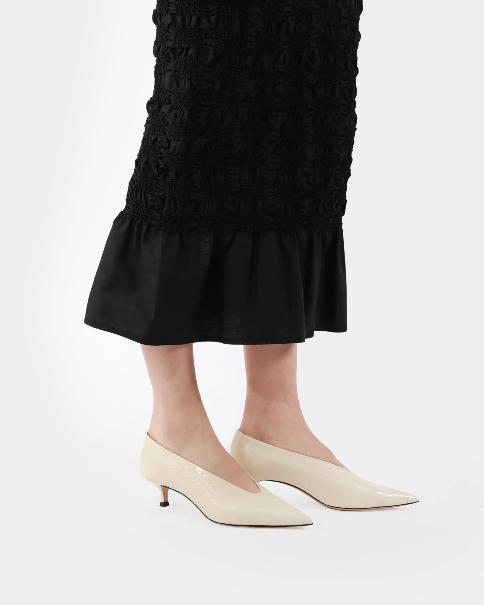 Babouche Kitten Heel Naplack Leather