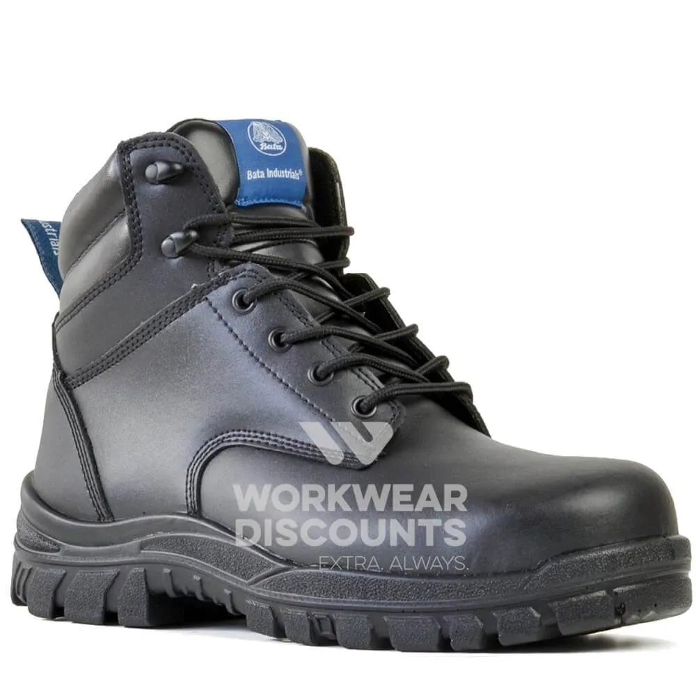 Bata Saturn Lace Up Steel Cap Boots Black
