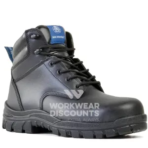 Bata Saturn Lace Up Steel Cap Boots Black