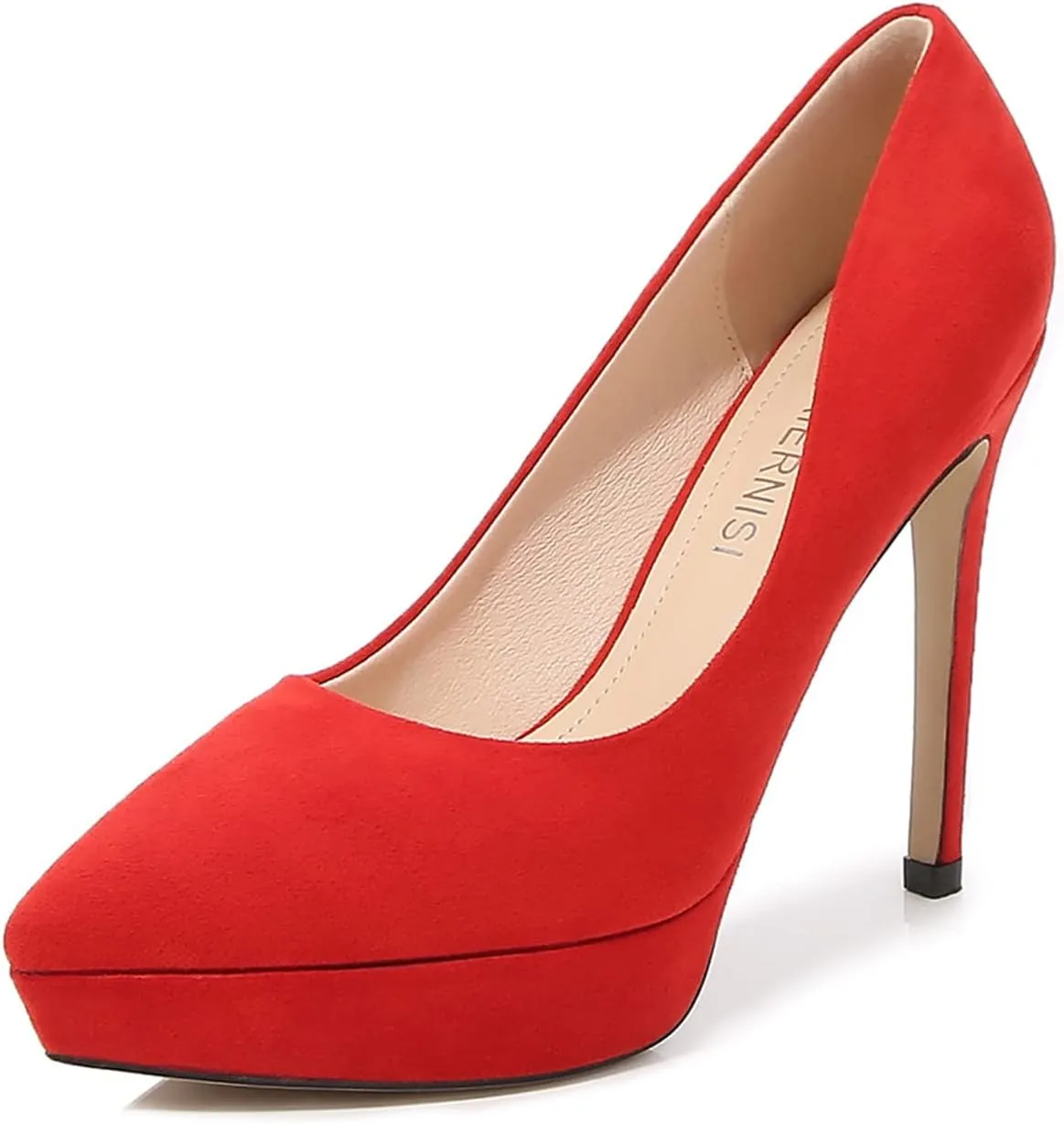 bbruriy Women's Pointed Toe High Heel Pumps 12Cm Classic Stiletto Suede Shoes Dressy Pumps Fashion Party Evening Wedding Dancing Office Shoes