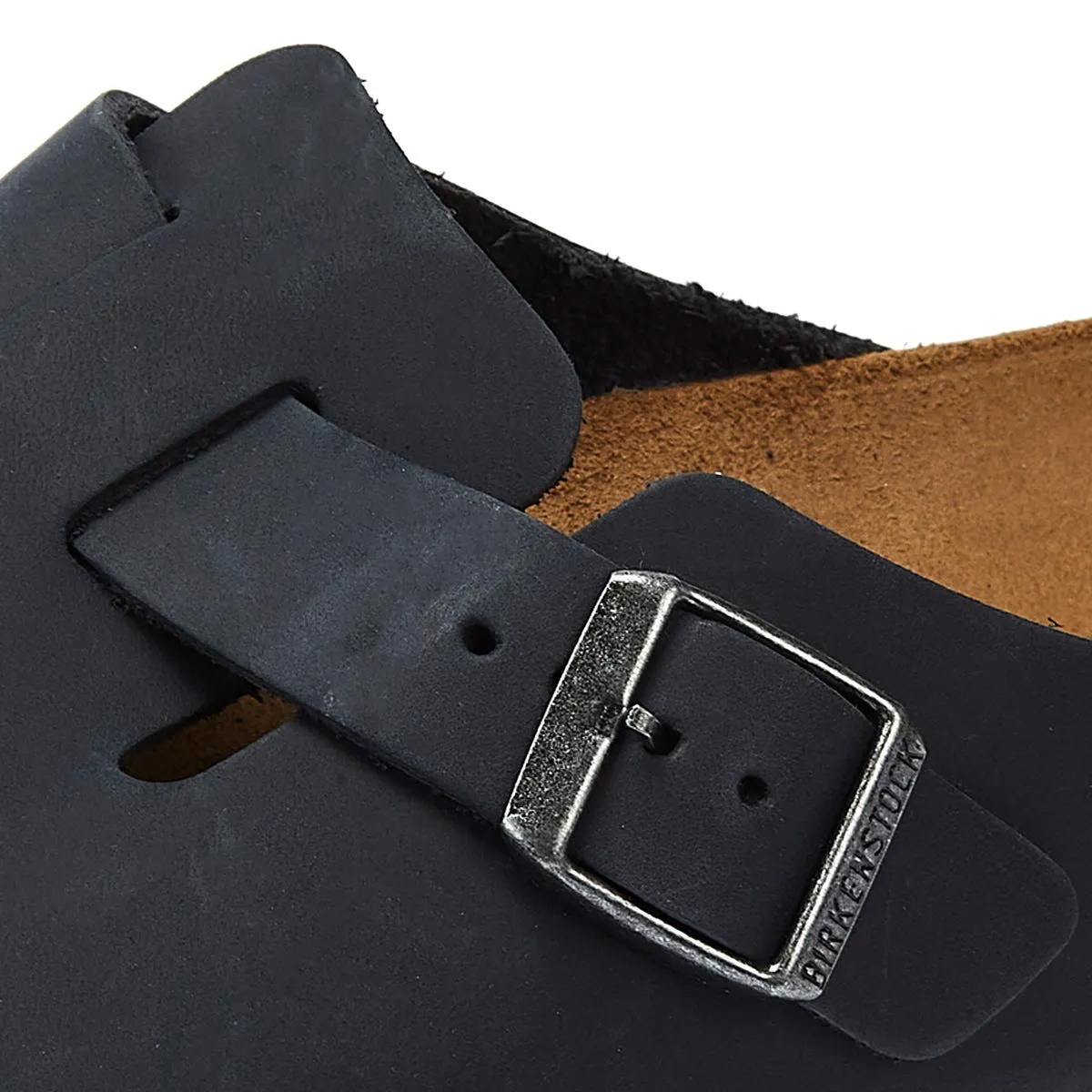 Birkenstock Boston Oiled Nubuck Black Slippers