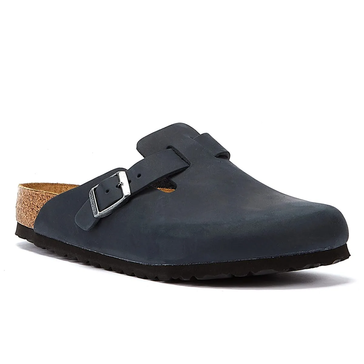 Birkenstock Boston Oiled Nubuck Black Slippers