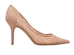 Blush Jimmy Choo Pointed-Toe Lace Pumps Size 37