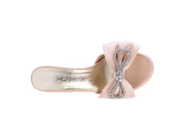 BRAG IN CRYSTAL BOW SATIN HIGH HEELS