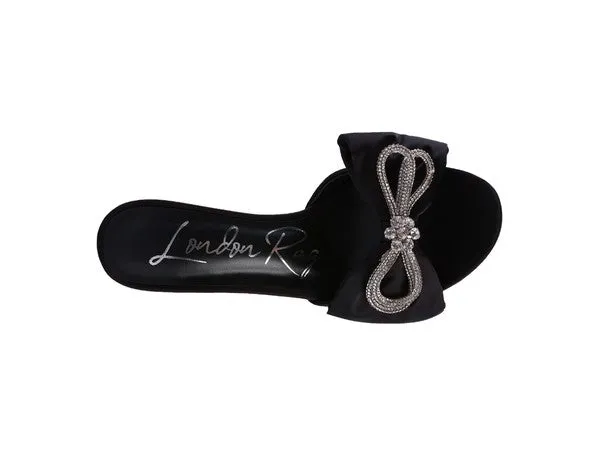 BRAG IN CRYSTAL BOW SATIN HIGH HEELS