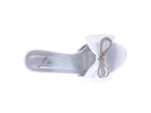 BRAG IN CRYSTAL BOW SATIN HIGH HEELS