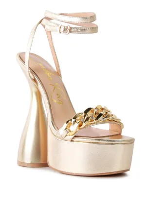 Brattitude METALLIC HIGH PLATFORM CHUNKY SANDALS