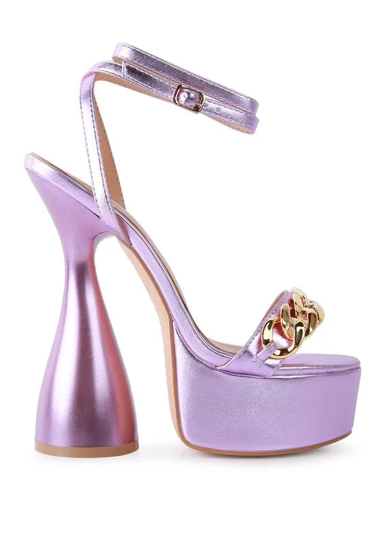 Brattitude METALLIC HIGH PLATFORM CHUNKY SANDALS