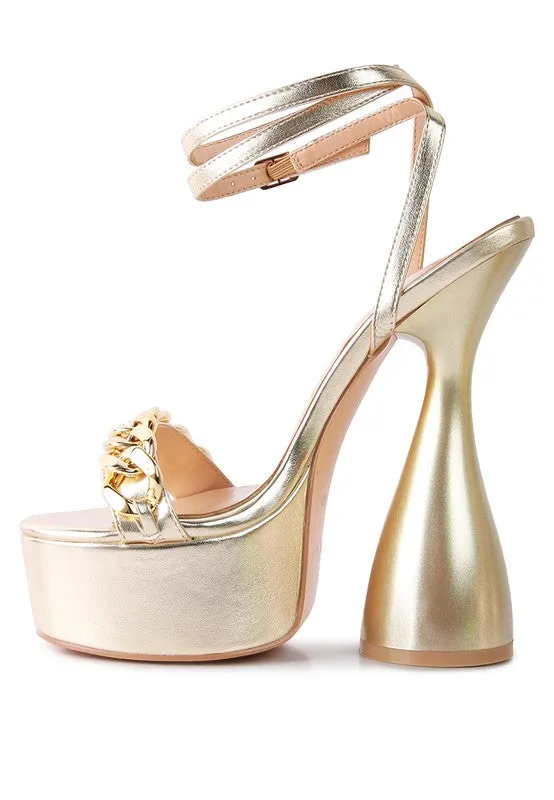 Brattitude METALLIC HIGH PLATFORM CHUNKY SANDALS