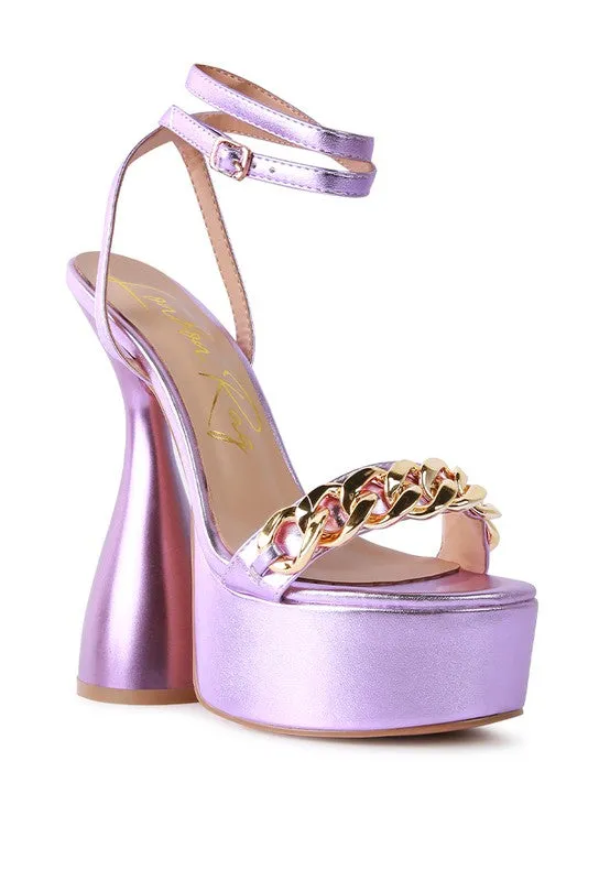 Brattitude METALLIC HIGH PLATFORM CHUNKY SANDALS