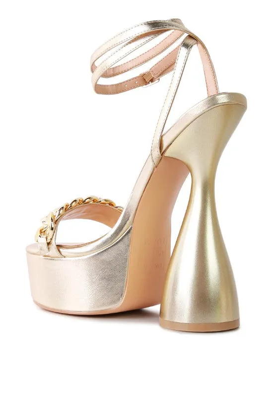 Brattitude METALLIC HIGH PLATFORM CHUNKY SANDALS
