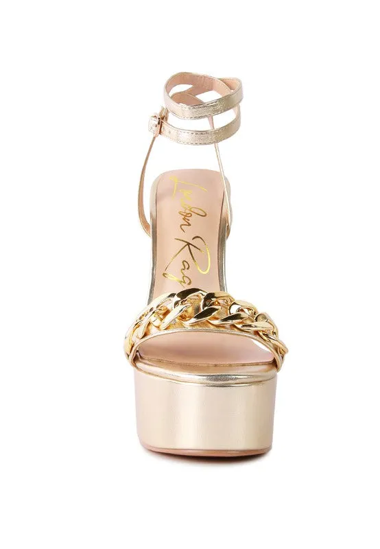 Brattitude METALLIC HIGH PLATFORM CHUNKY SANDALS
