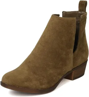 Breckelle's Austin-14 Olive Womens Dress Vegan Suede Cut Out Riding Booties