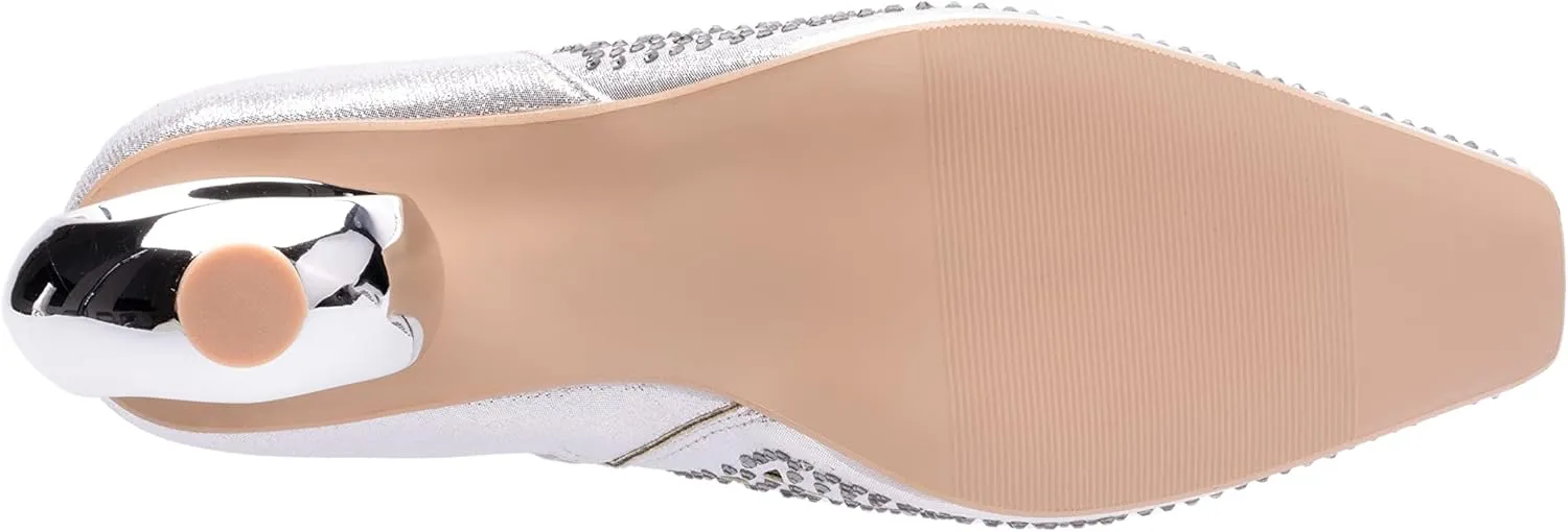 Breeze Metallic Laser-Cut Bootie On A 3.5 Inch Circular Heel