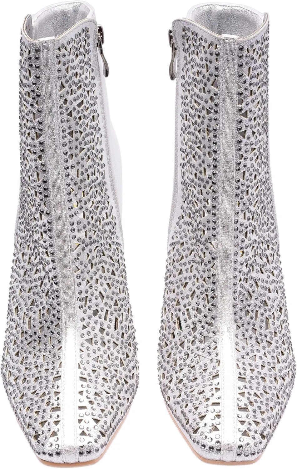 Breeze Metallic Laser-Cut Bootie On A 3.5 Inch Circular Heel