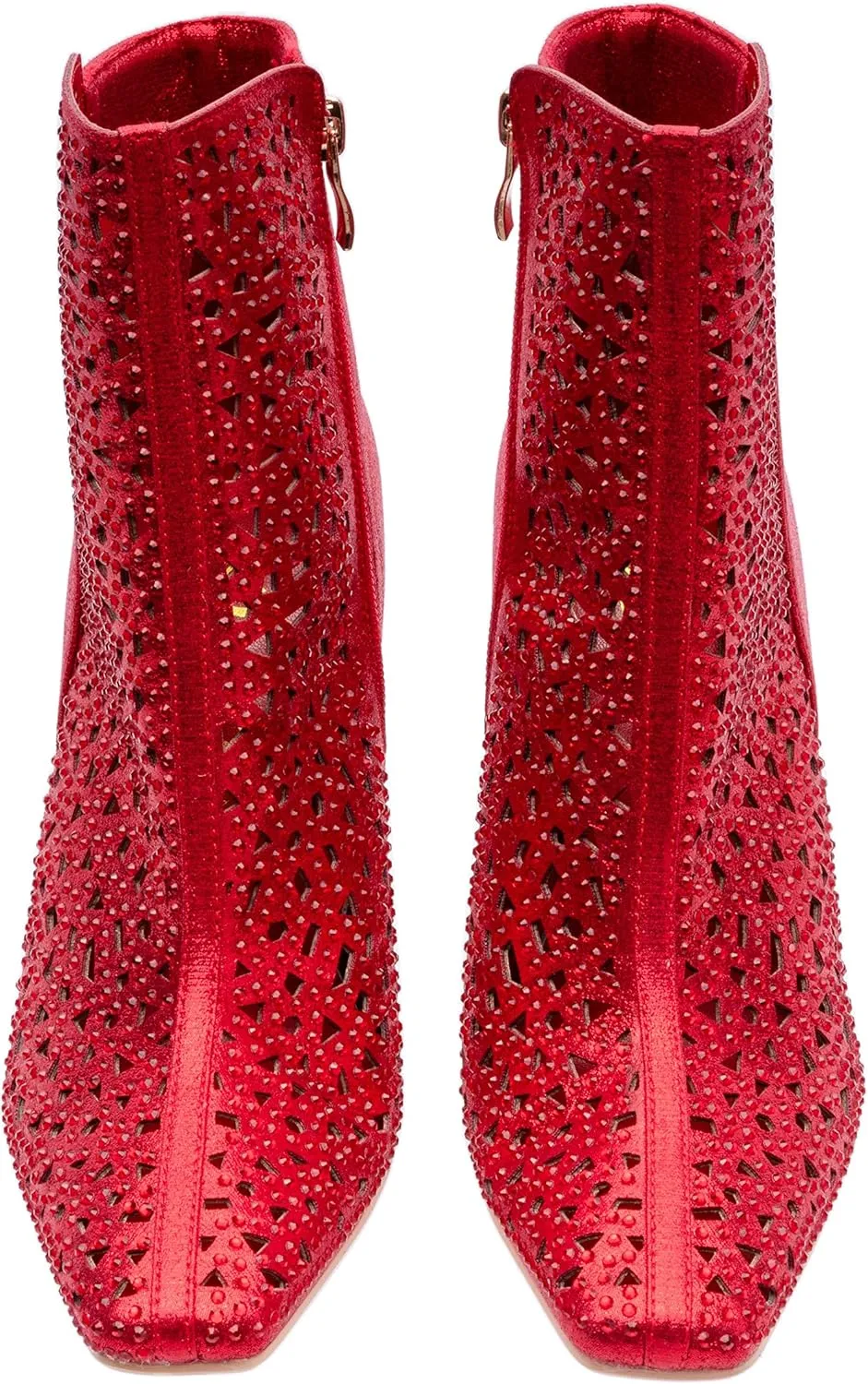 Breeze Metallic Laser-Cut Bootie On A 3.5 Inch Circular Heel