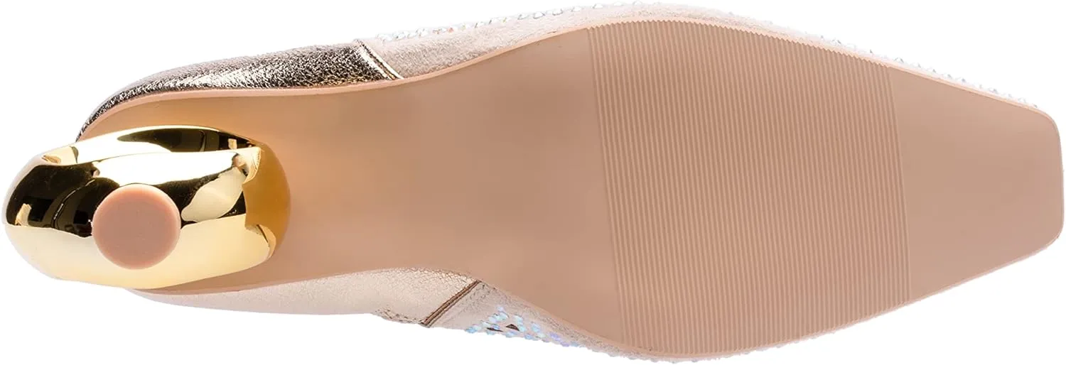 Breeze Metallic Laser-Cut Bootie On A 3.5 Inch Circular Heel