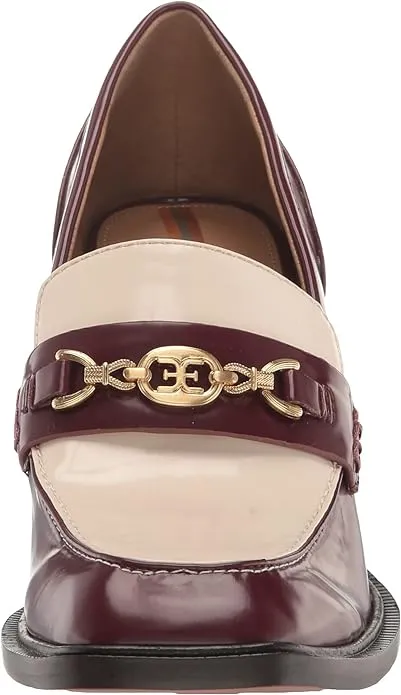 Buckle Tone Safe Shoes Edelman Secure delivery Loafer Vamp Gold Heel Ivory Quincy Sam Syrah/Modern