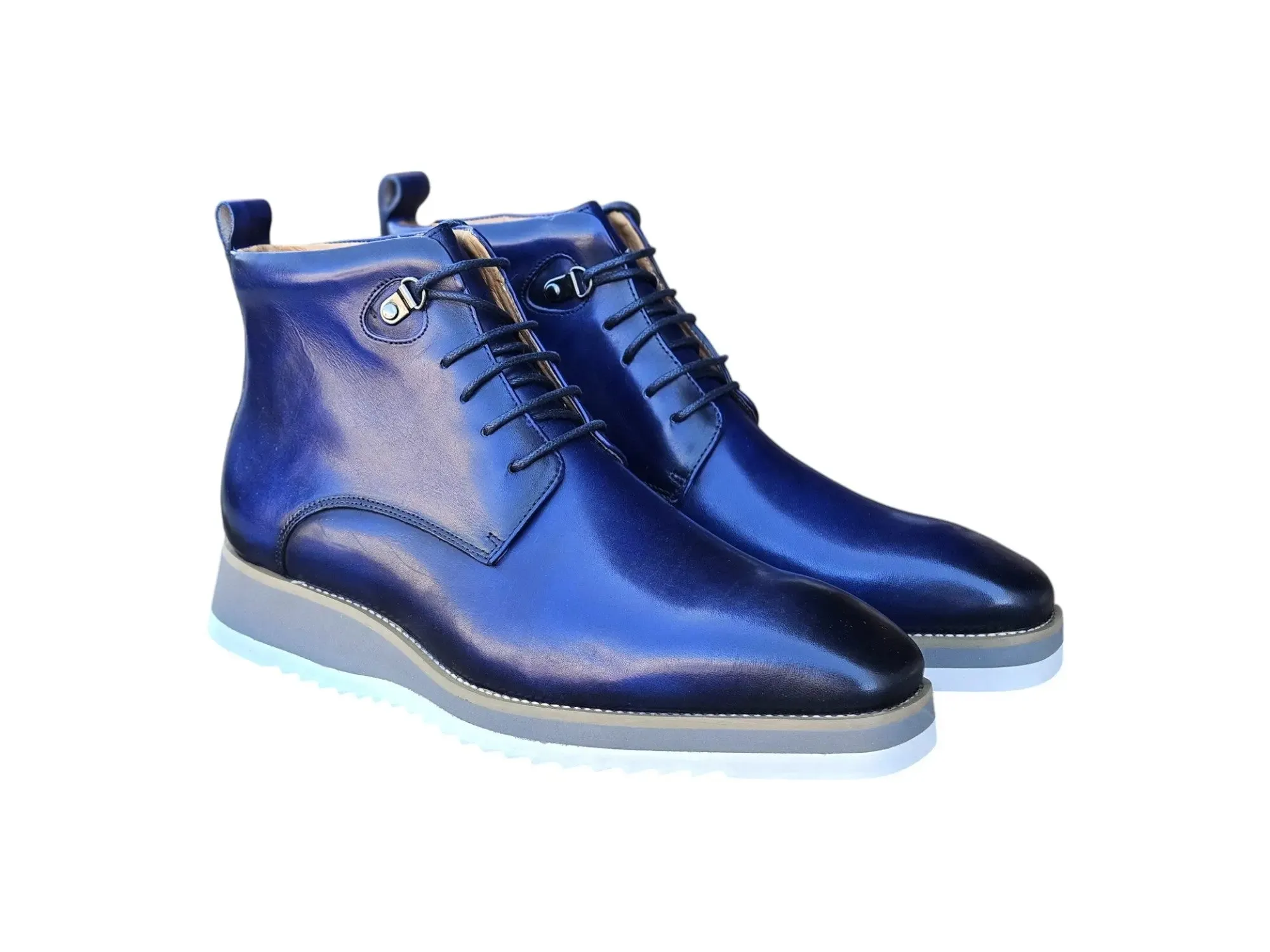Burnished Calfskin Lace-Up Boot