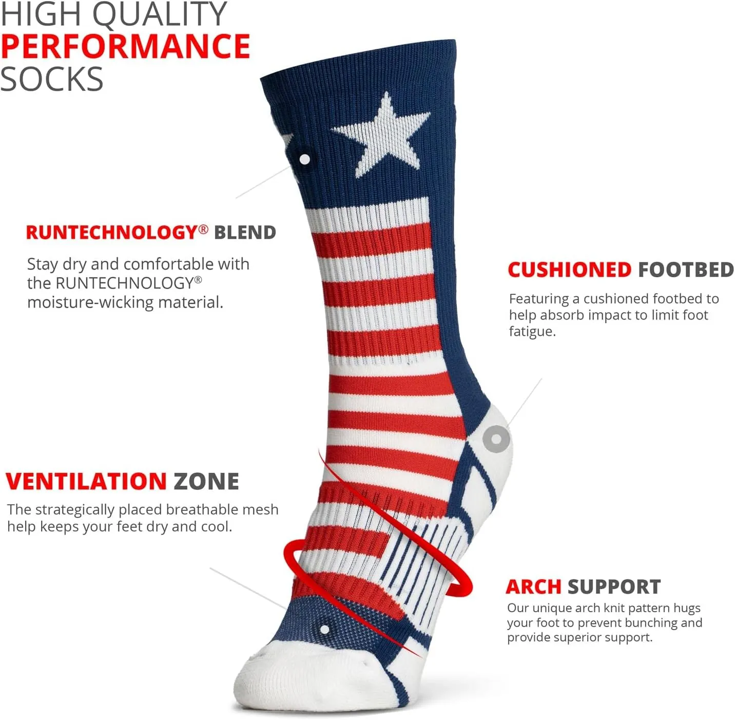 ChalkTalkSPORTS Swimming Performance Crew Socks - Multiple Designs & Colors - Youth & Adult - Swimming Mid-Calf Socks