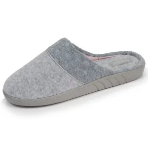 Chaussons mules Femme Gris chiné feutrine