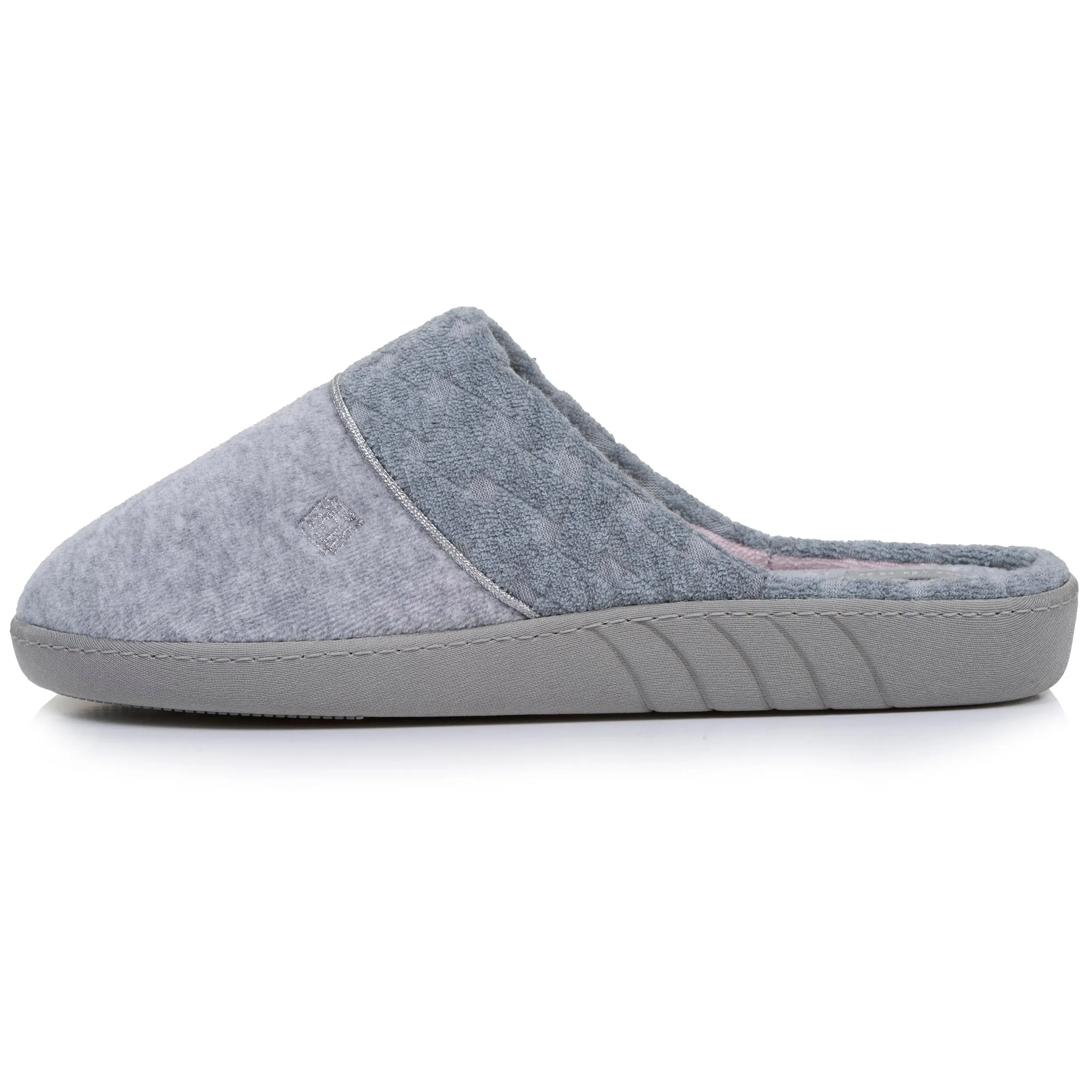 Chaussons mules Femme Gris chiné feutrine