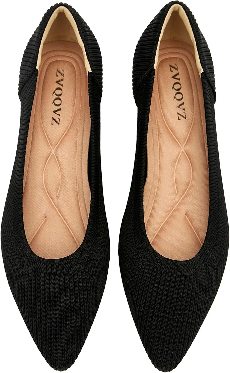 Chunky Heels for Women Knit Ballet Shoes Pointed Toe Low Heel Mesh Comfortable Block Pumps Dress Shoes