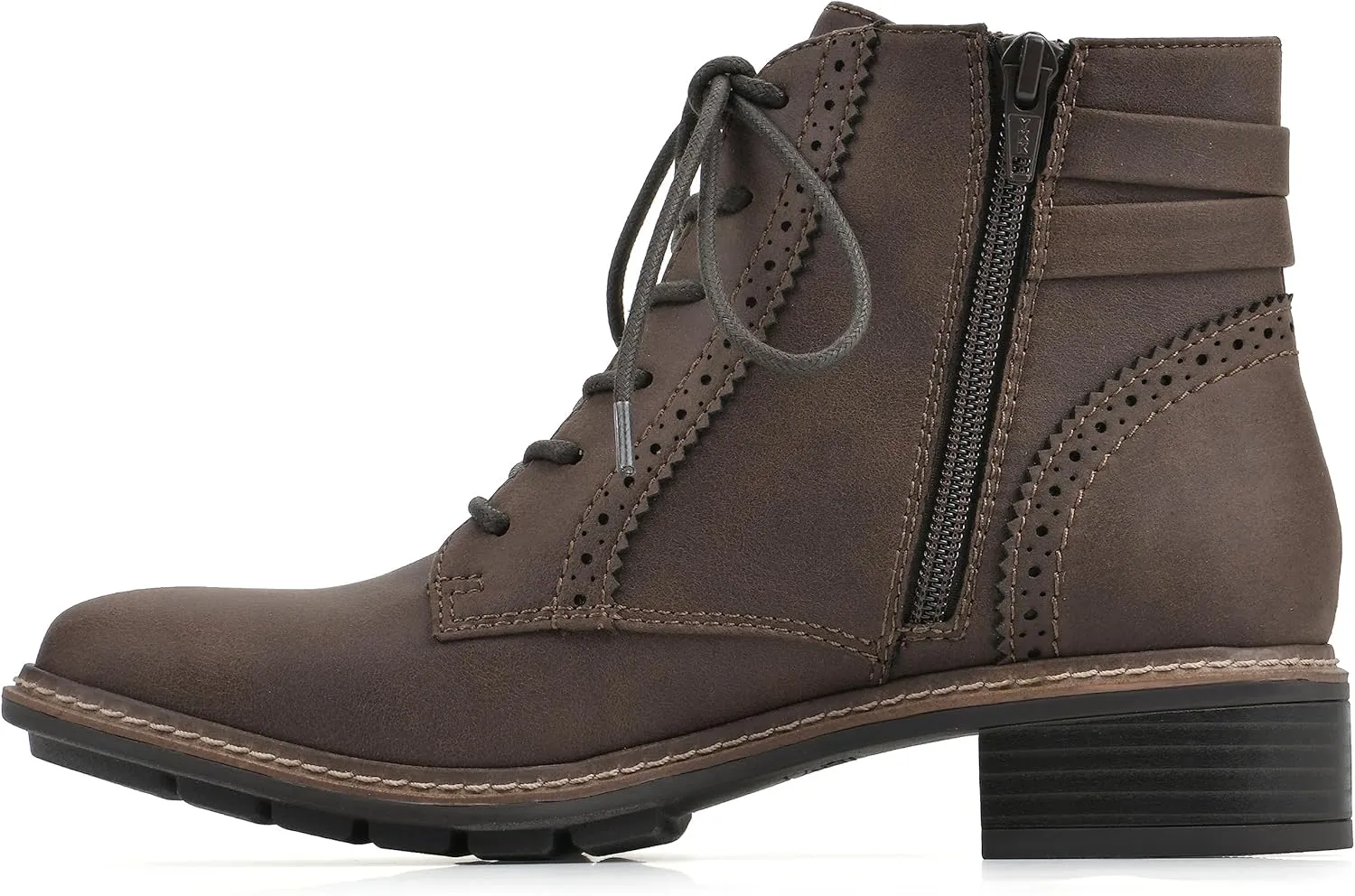 CLIFFS BY WHITE MOUNTAIN Women's Shoes Elibeth Stacked Heel Lace-Up Ankle Bootie