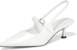 Coutgo Slingback Kitten Heels for Womens 2024 Pumps Party Dress Shoes